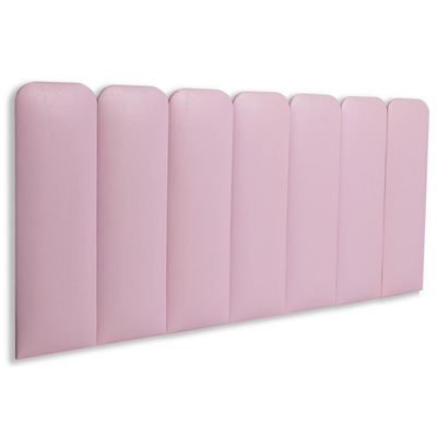 Cabeceira Casal Kit 7 Placas Modelo Arredondada - Courino Rosa