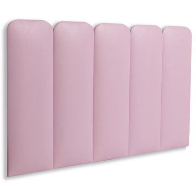 Cabeceira Solteiro Kit 5 Placas Modelo Arredondada - Courino Rosa