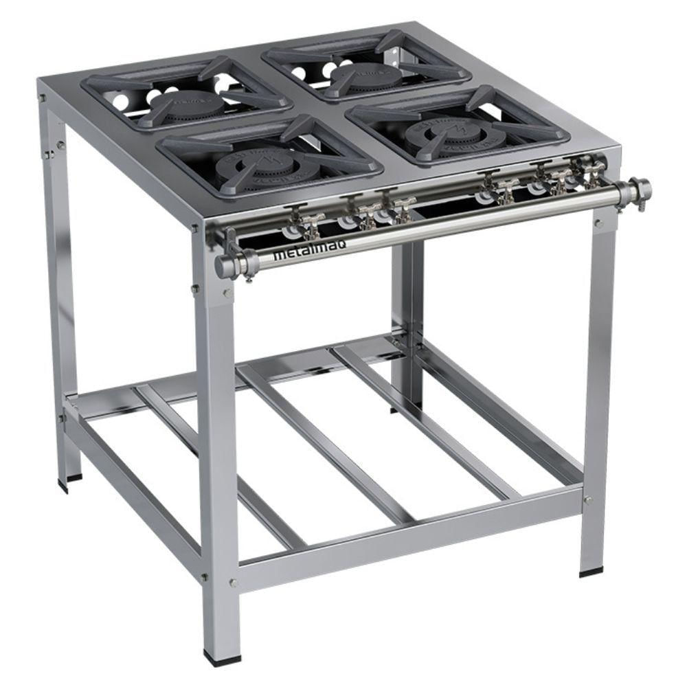 Fogão 4 Bocas Metalmaq Stori Top Inox/preto - Bivolt - M14