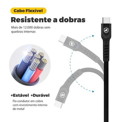 Cabo usb para PlayStation 5 Tipo C / Usb 2 metros- Preto - Gshield