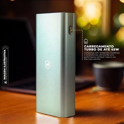 Carregador Portátil para Notebook 45W - Discovery - Titanium Cinza - Gshield