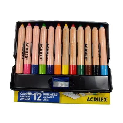 Lápis De Cor Jumbo 12 Cores Acrilex