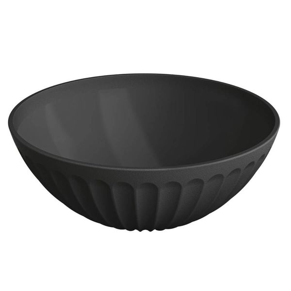 Saladeira Tigela Redonda Preta 1,5L Plástico 20x8,5cm Uz Salada Pipoca Sobremesa