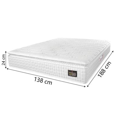 Colchão Casal Espuma D45 Lazio Pillow Top 138x188x24cm Branco Hellen