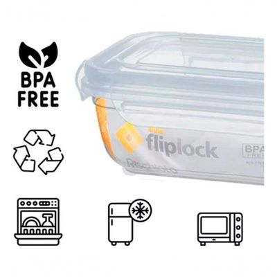 Pote Fliplock Em Plástico Transparente 1800 Ml Rischioto