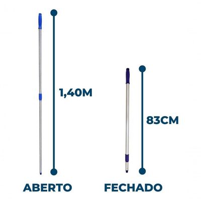 Bralimpia Rodo Twister 45 Cm Borracha Cabo Extensível 1,40m