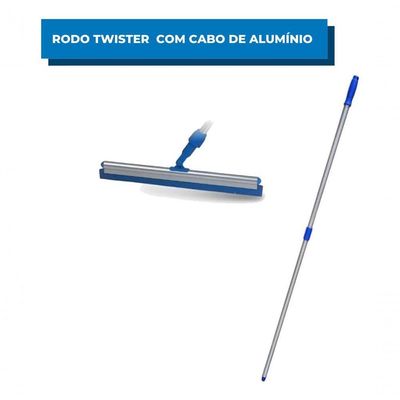 Bralimpia Rodo Twister 45 Cm Borracha Cabo Extensível 1,40m