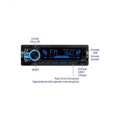 Auto Radio Roadstar Rs2751br Mp3 Bluetooth-fm-usb