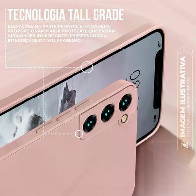 Kit Capa Silicon Veloz Para Samsung Galaxy A16 5g + Cordão Phone Strap Flex - Rosa - Gshield