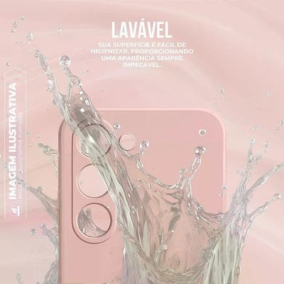 Kit Capa Silicon Veloz Para Samsung Galaxy A16 5g + Cordão Phone Strap Flex - Rosa - Gshield