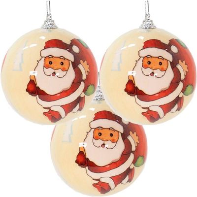 Kit 36 Bola De Natal árvore De Natal Papai Noel Enfeite 75mm