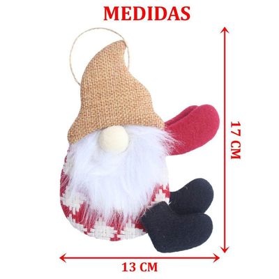 Kit 10 Boneco Pendente Gnomo Artesanal Elegante árvore Natal