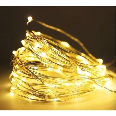 Pisca Fio Led Luz Amarela 200 Lâmpadas Usb Natal Música 20m