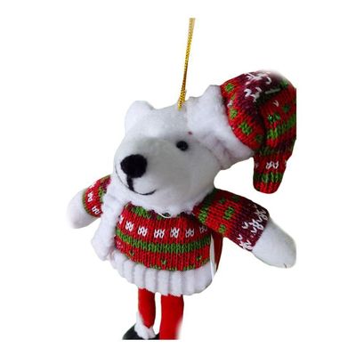 Enfeite De Natal Pendurado Urso Com Tricô