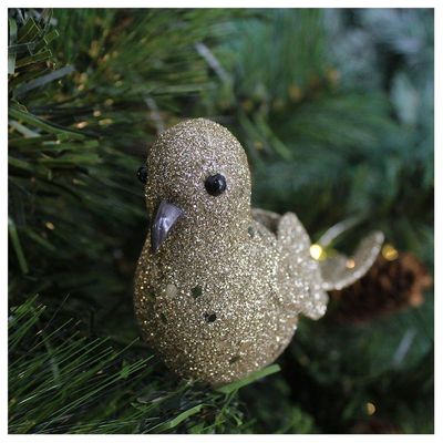 Kit 10 Enfeite Decoração árvore Natal Pomba Dourada Natalina 16cm