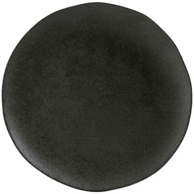 Conjunto com 6 Pratos Rasos Porto Brasil Orgânico Carbon em Stoneware 26,5cm  Preto