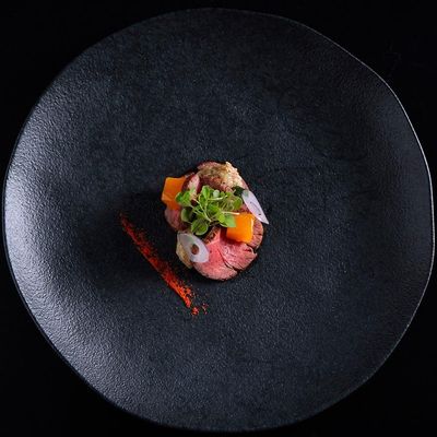 Conjunto com 6 Pratos Rasos Porto Brasil Orgânico Carbon em Stoneware 26,5cm  Preto