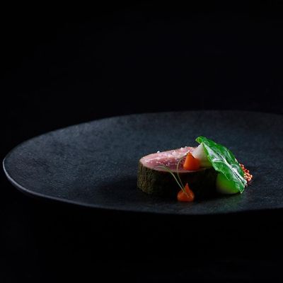 Conjunto com 6 Pratos Rasos Porto Brasil Orgânico Carbon em Stoneware 26,5cm  Preto