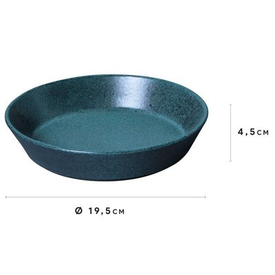 Conjunto com 6 Pratos Fundos Porto Brasil Neo Night Sky em Stoneware 19,5 cm  Azul