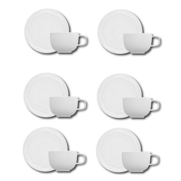 Conjunto de Xícaras para Chá Germer Shell em Porcelana 240 ml 6 Peças