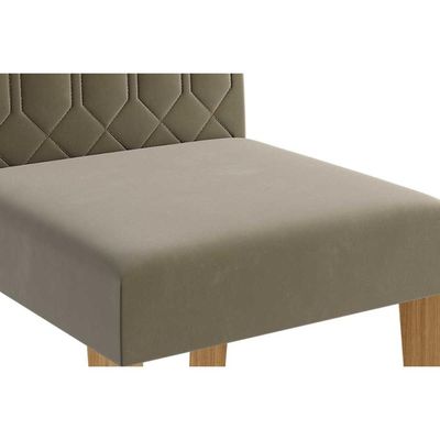 Cadeira Sala de Jantar Paola Wood Kit 8 Un Carvalho/Linho Bege - Cimol
