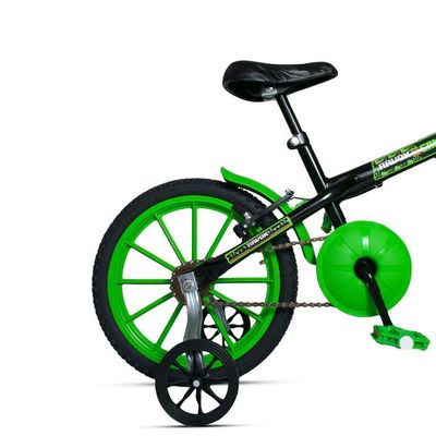 Bicicleta Aro 16 Infantil Com Rodinhas E Buzina 3 A 7 Anos Meninos Meninas Verde