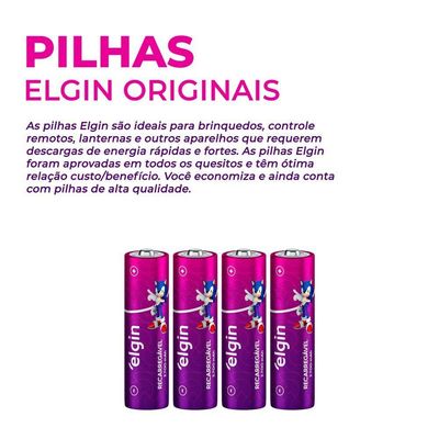 Carregador Inteligente De Pilhas Aa/aaa E Bateria 9v Elgin
