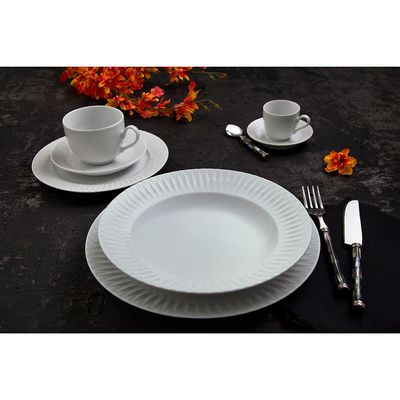 Aparelho de Jantar, Chá e Sobremesa 30 Peças Germer Diamante em Porcelana – Branco