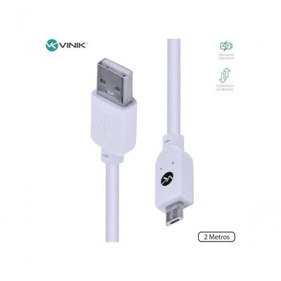 Cabo Usb X Micro Usb A 2.0 2m Branco Musb-2