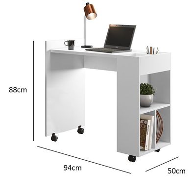 Escrivaninha Para Computador Office Com Nicho Alessa M2 - Mdf Branco - Lukaliam Móveis
