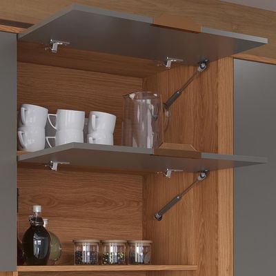 Cozinha Compacta Astra - 2,40m 10 Portas E 4 Gavetas - Lukaliam Móveis Cinza