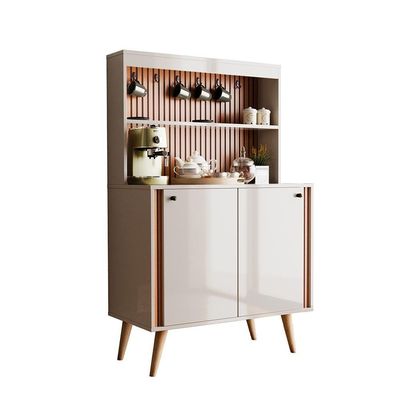 Cantinho Do Café Dolce - 2 Portas Mdf Off White Perolizado-freijó Ripado - Movelove Off White