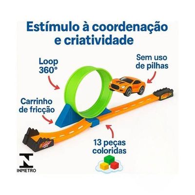 Pista De Corrida Com Looping 360º Carrinho De Fricção