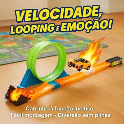 Pista De Corrida Com Looping 360º Carrinho De Fricção