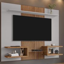 Painel Suspenso TV 55 Polegadas 163 Cm Atlas Bechara Off White Cinamomo