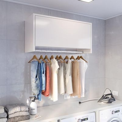 Armário Suspenso Delta - 1 Porta Com Cabideiro Em Mdp Off White - J3 Móveis Off White