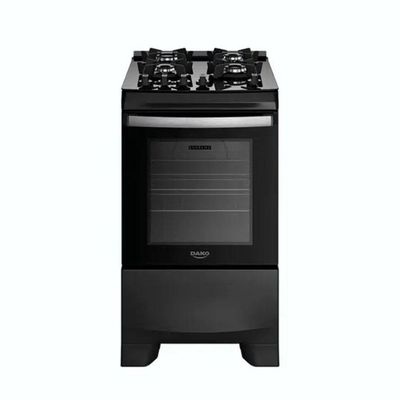 Fogão 4 Bocas Supreme Glass Acendimento Automático Dako Preto Bivolt