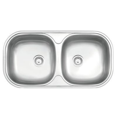 Cuba De Embutir/sobrepor Tramontina Isis 2c 34 Bs Em Aço Inox Acetinado 78x40 Cm