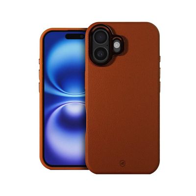 Capa case capinha para iPhone 16 - Couro Dual Magsafe - Marrom - Gshield