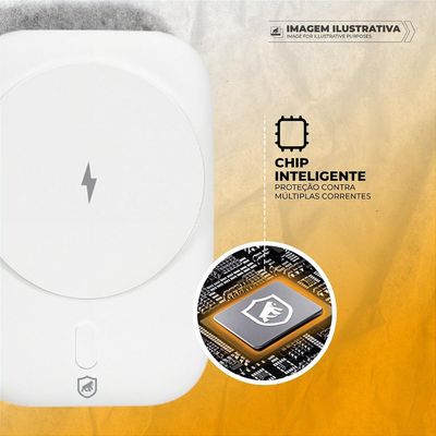 Carregador Portátil Wireless Magsafe 2 em 1 10.000 mAh - Survivor - Branco - Gshield