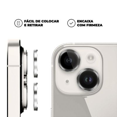 Protetor de Lente para iPhone 15 - One Armor - Frame para câmera - Prata - Gshield