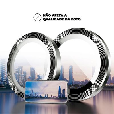 Protetor de Lente para iPhone 15 - One Armor - Frame para câmera - Prata - Gshield