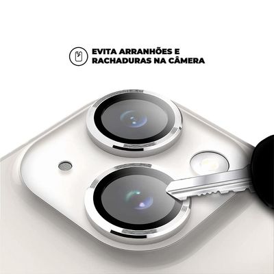 Protetor de Lente para iPhone 15 - One Armor - Frame para câmera - Prata - Gshield
