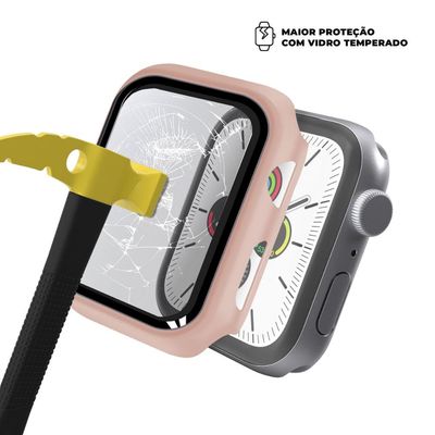 Case para Apple Watch 42MM - Armor - acompanha película integrada na case - Rosa - Gshield