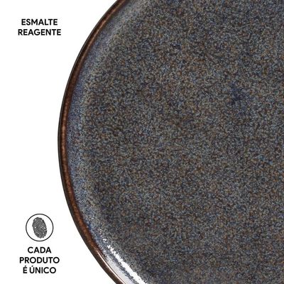Conjunto de Pratos de Sobremesa Porto Brasil Bio Titanium com 6 peças - Azul
