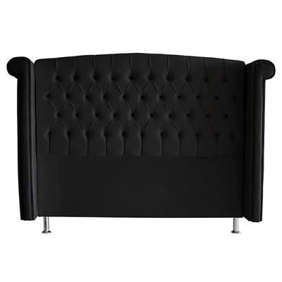 Kit Cabeceira De Cama Box E Calçadeira Baú Luxo King 195 Cm Suede Preto Do Lar Móveis
