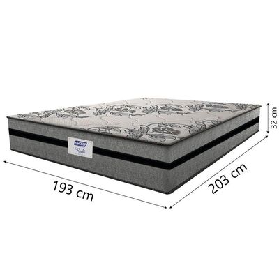 Colchão Casal King Gazin com Molas Ensacadas Rubi 193x203x32cm Cinza/Preto