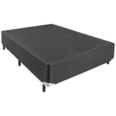 Cama Box Casal Portobel + Colchão Casal Portobel Diplomata Orthopedic com Espuma D-45 65x138x188 cm - Preto