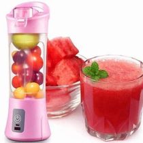 Mini Liquidificador Mixer Juice Usb Garrafa Portatil Rosa