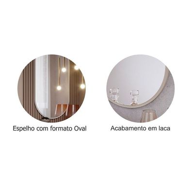 Espelho De Quarto Solteiro Jade Off White - Cimol